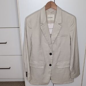 Everlane Oversized Blazer Stretch Linen Women's 2 NWT Birch Off White
